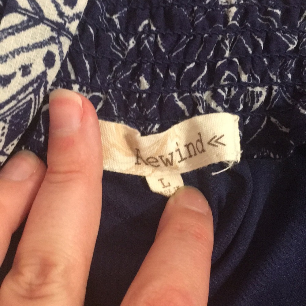 Rewind Blue and White Geometric Print Sundress, L - Picture 5 of 5